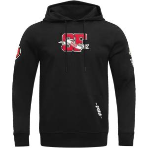 Pro Standard Mens NFL Team Pennants Brushed Back French Terry Pull Over Hoodie(Black)