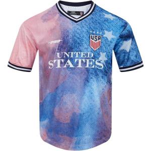 Pro Standard Mens USSF US Soccer Sublimated Mesh Short Sleeve Mesh Top Red/White/Blue L