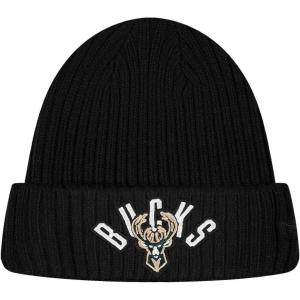 Pro Standard NBA Milwaukee Bucks Modern Originals Heavyweight Knit Beanie Unlined Cuffed Black Os