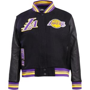 Pro Standard Womens NBA Retro Classics Varsity Jacket(Black/Purple/Yellow)