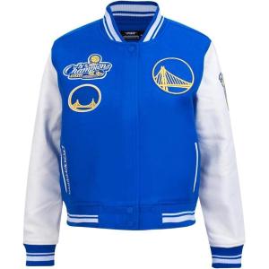 Pro Standard Womens NBA Retro Classics Varsity Jacket(Royal Blue/White)