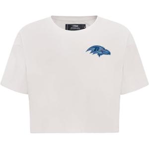 Pro Standard Womens NFL Baltimore Ravens Varsity Blues Short Sleeve Boxy Tee Linen 2XL