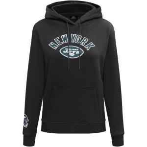 Pro Standard Womens NFL New York Jets Classic Chenille Cropped Pullover Hoodie Black M