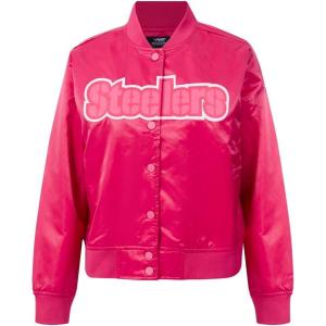Pro Standard Womens NFL Pittsburgh Steelers Classic Triple Pink Satin Jacket Beetroot Purple XS