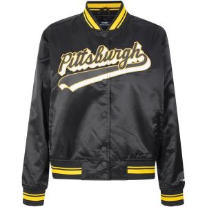 Pro Standard Womens NFL Pittsburgh Steelers Script Tail Satin Jacket Black/Yellow M