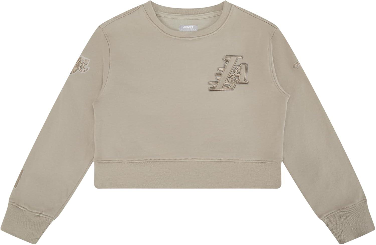 imagePro Standard Big Girls NBA Neutral Fleece Crewneck SweatshirtTaupe