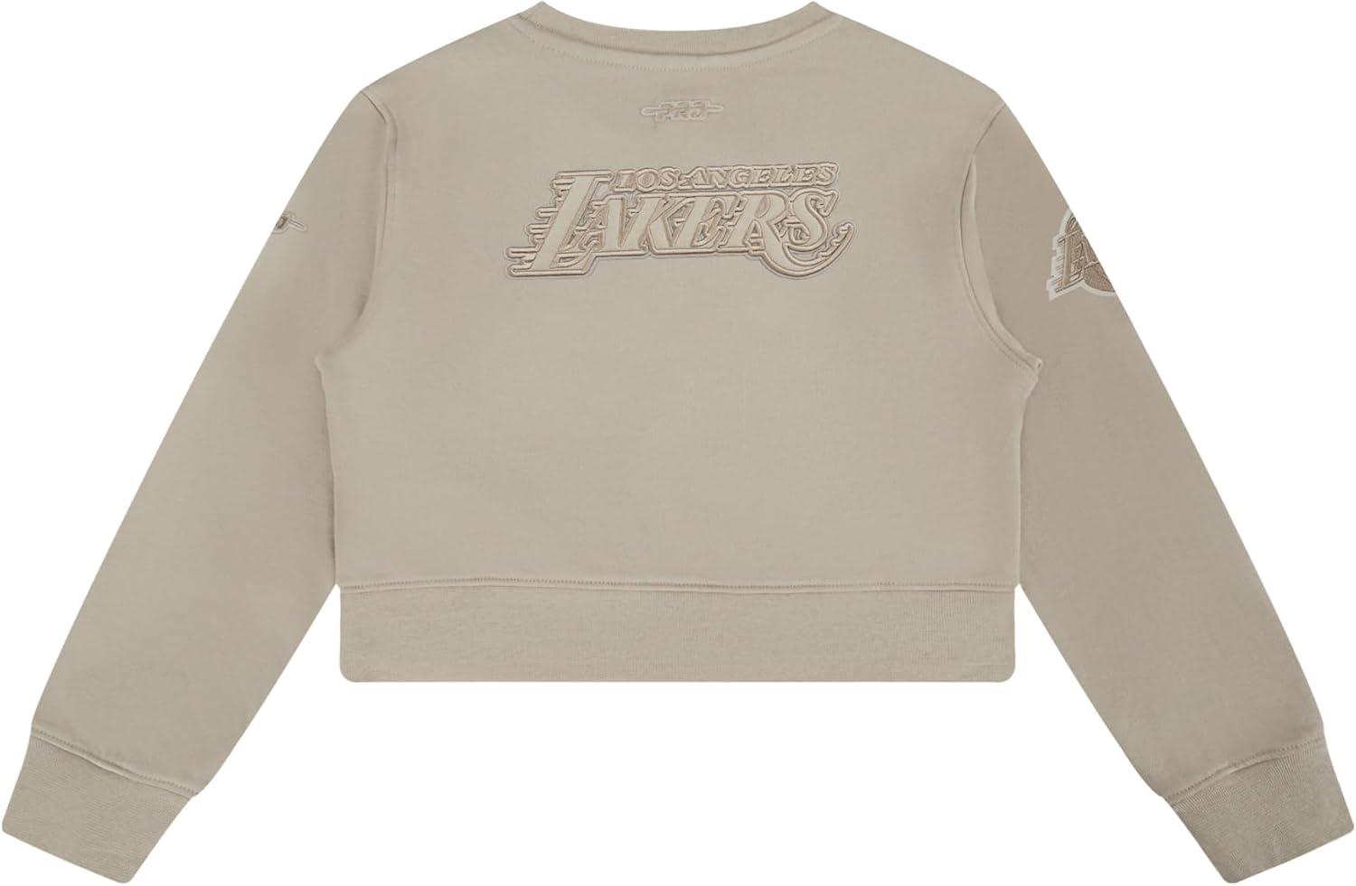 imagePro Standard Big Girls NBA Neutral Fleece Crewneck SweatshirtTaupe