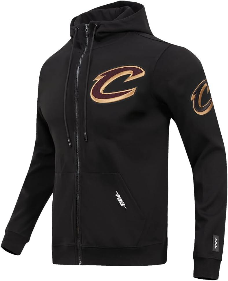 imagePro Standard Mens NBA Classic Chenille Cotton Double Knit Full Zip HoodieBlack