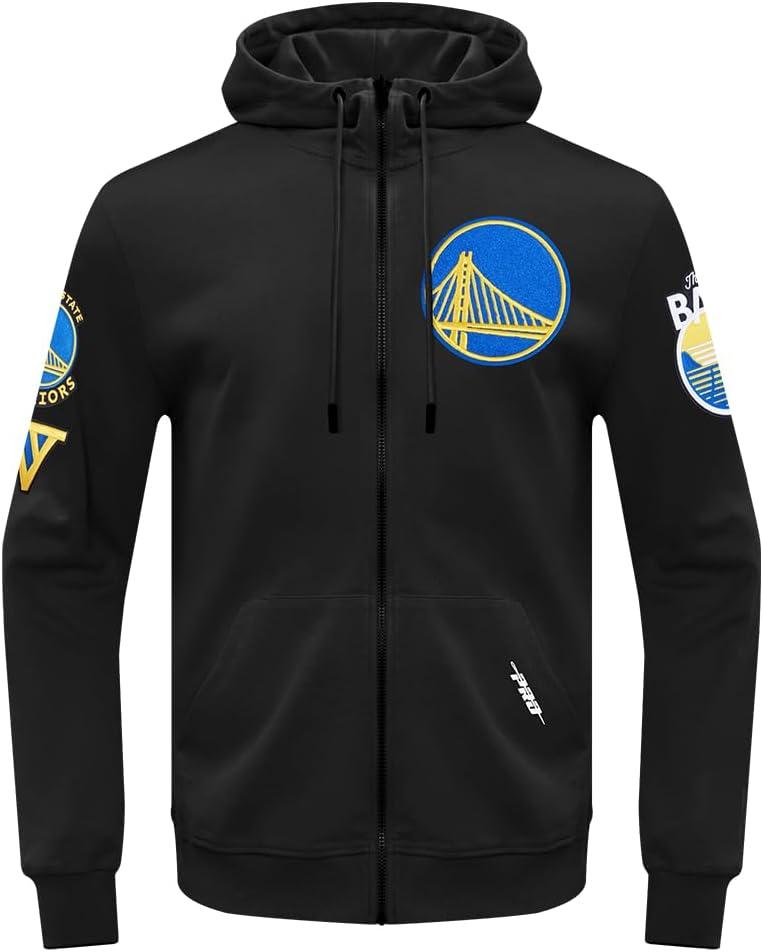 imagePro Standard Mens NBA Classic Chenille Cotton Double Knit Full Zip HoodieBlack