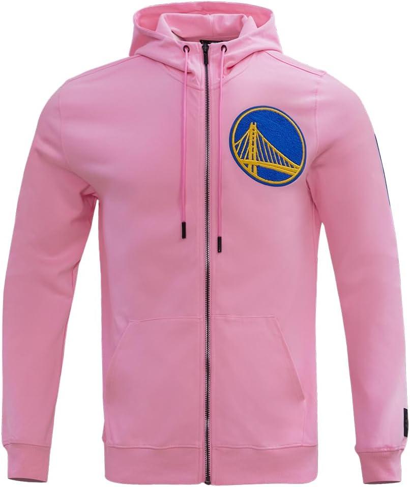 imagePro Standard Mens NBA Classic Chenille Cotton Double Knit Full Zip HoodiePink