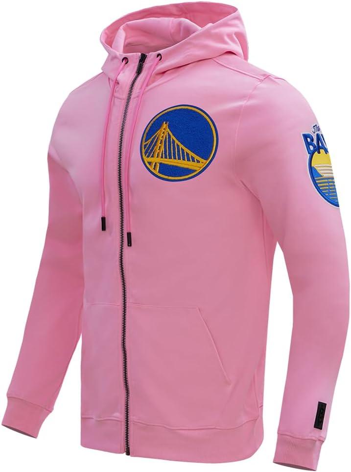 imagePro Standard Mens NBA Classic Chenille Cotton Double Knit Full Zip HoodiePink