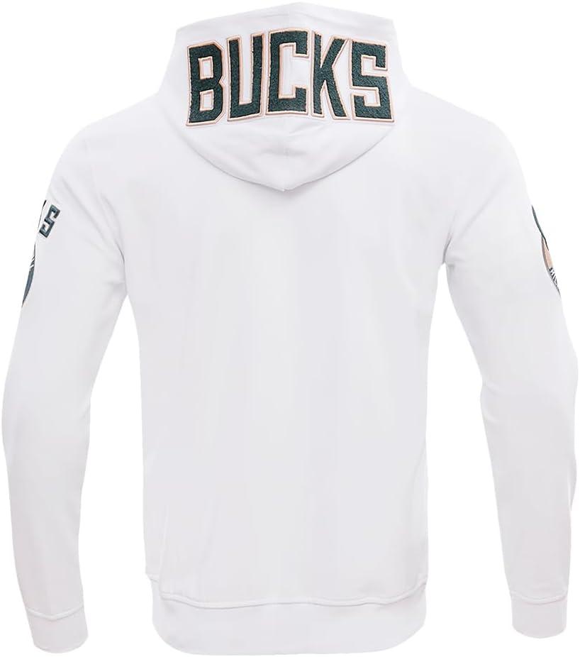 imagePro Standard Mens NBA Classic Chenille Cotton Double Knit Full Zip HoodieWhite