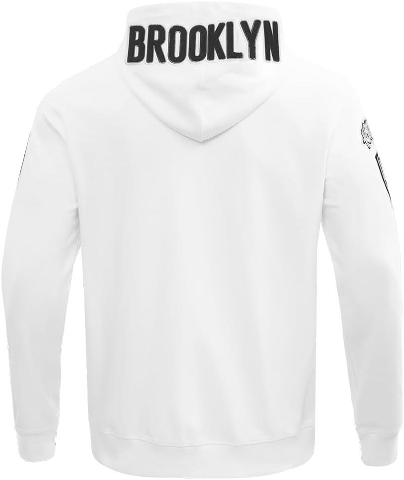 imagePro Standard Mens NBA Classic Chenille Cotton Double Knit Full Zip HoodieWhite
