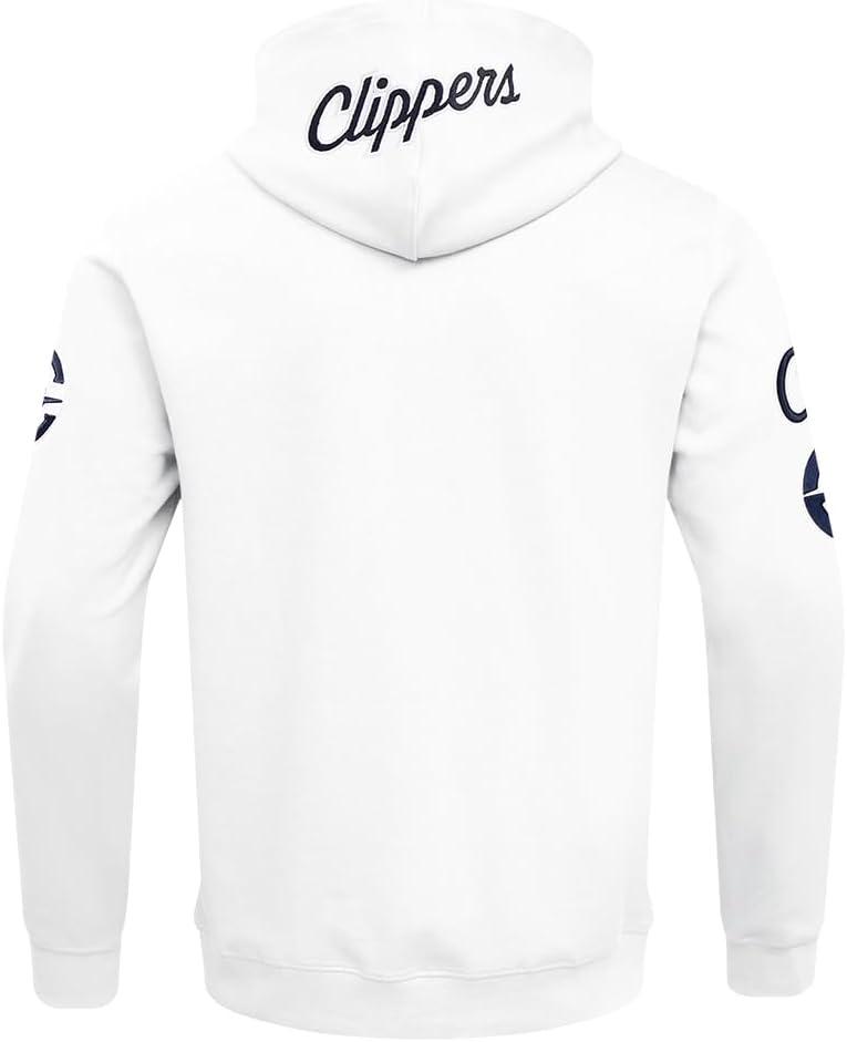 imagePro Standard Mens NBA Classic Chenille Cotton Double Knit Full Zip HoodieWhite
