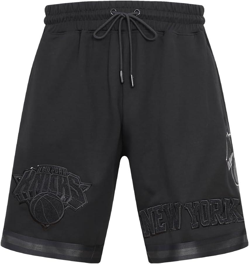 imagePro Standard NBA Mens Mens NBA Classic Triple Black Cotton Double Knit Athletic ShortBlack