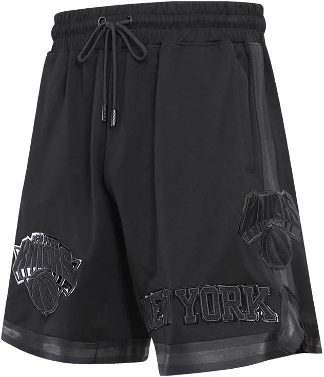 imagePro Standard NBA Mens Mens NBA Classic Triple Black Cotton Double Knit Athletic ShortBlack