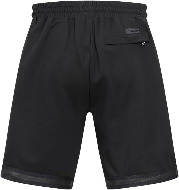 imagePro Standard NBA Mens Mens NBA Classic Triple Black Cotton Double Knit Athletic ShortBlack