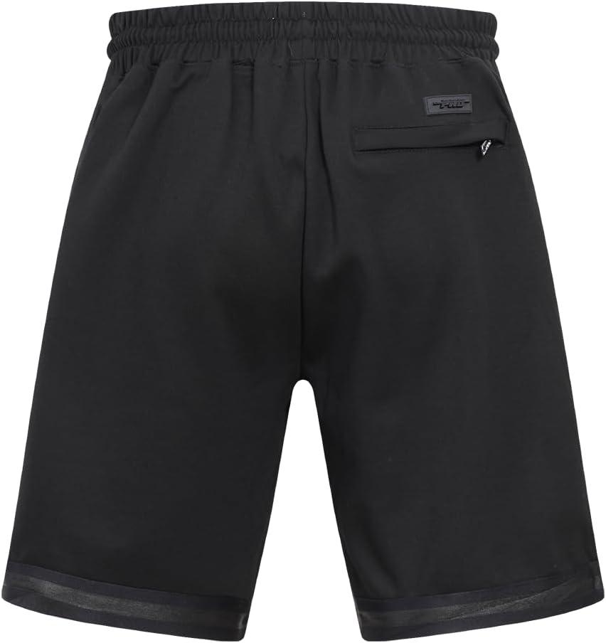 imagePro Standard NBA Mens Mens NBA Classic Triple Black Cotton Double Knit Athletic ShortBlack