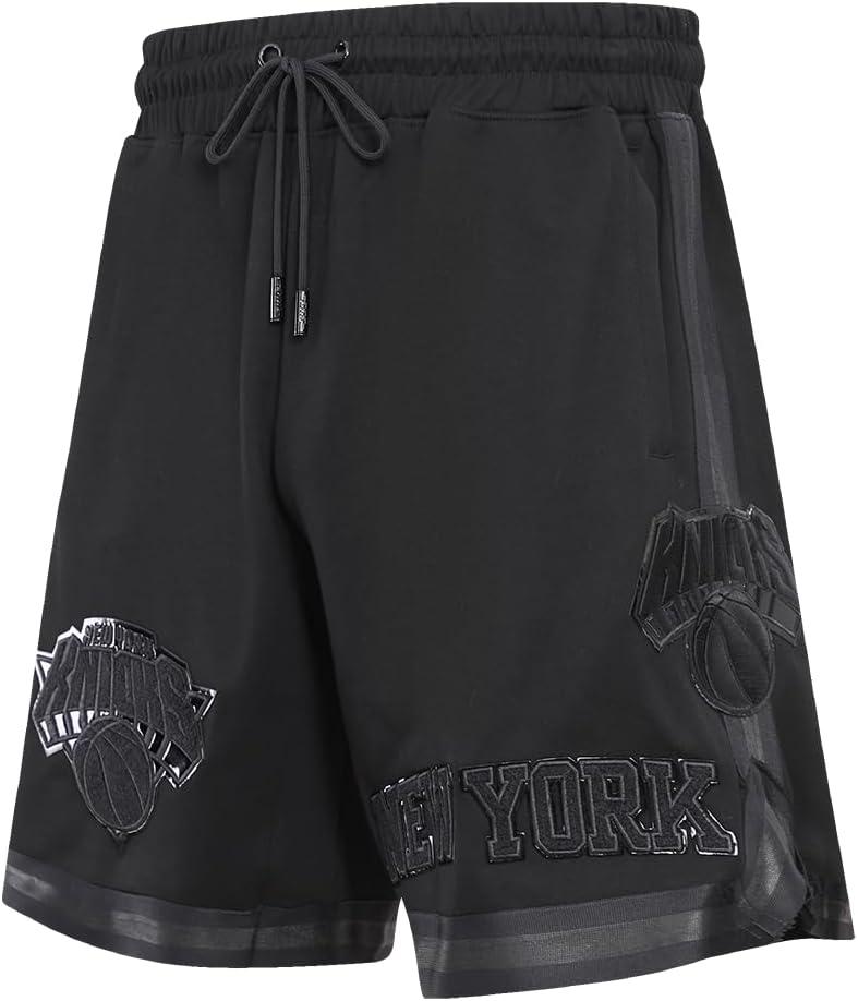 imagePro Standard NBA Mens Mens NBA Classic Triple Black Cotton Double Knit Athletic ShortBlack