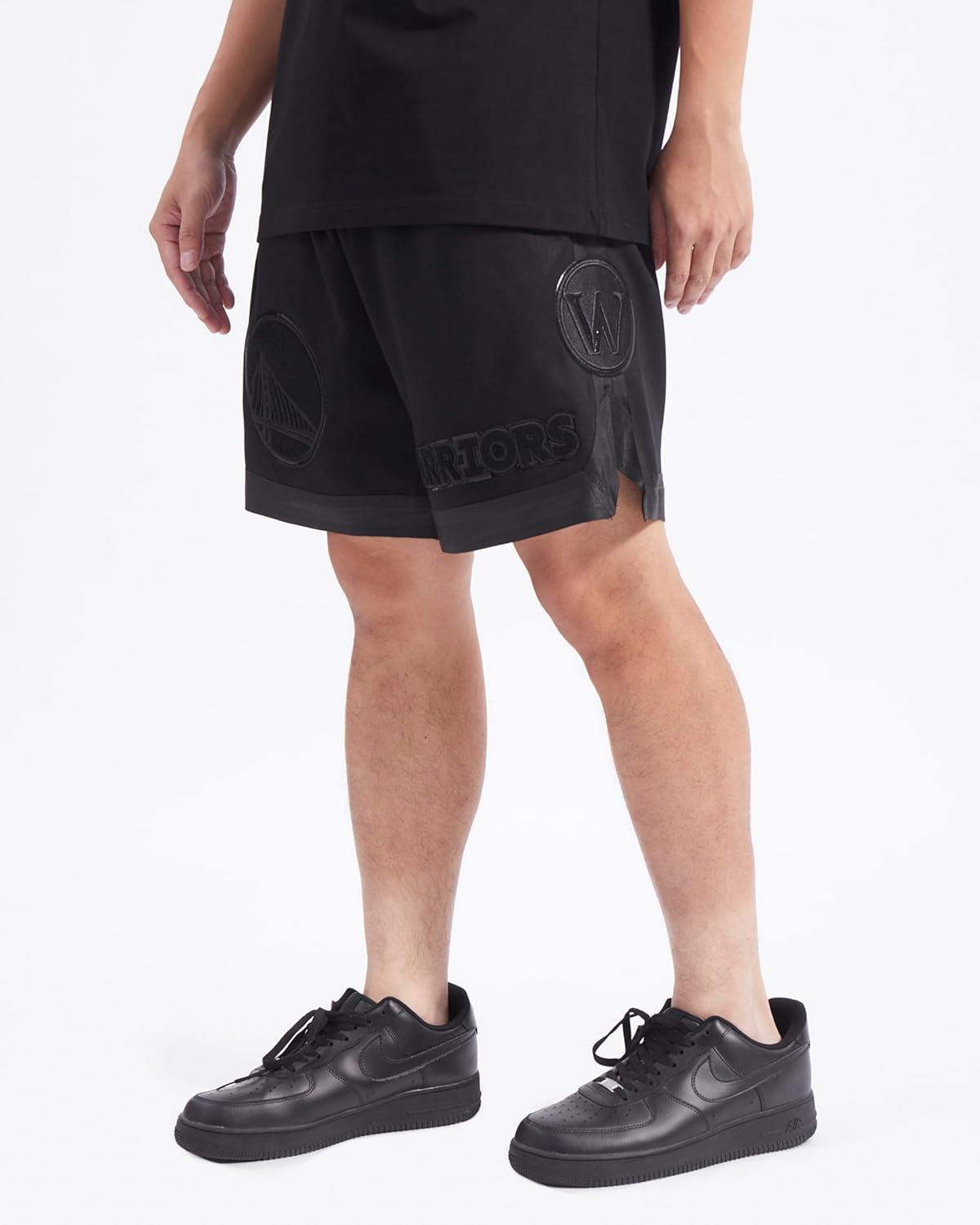 imagePro Standard NBA Mens Mens NBA Classic Triple Black Cotton Double Knit Athletic ShortTriple Black
