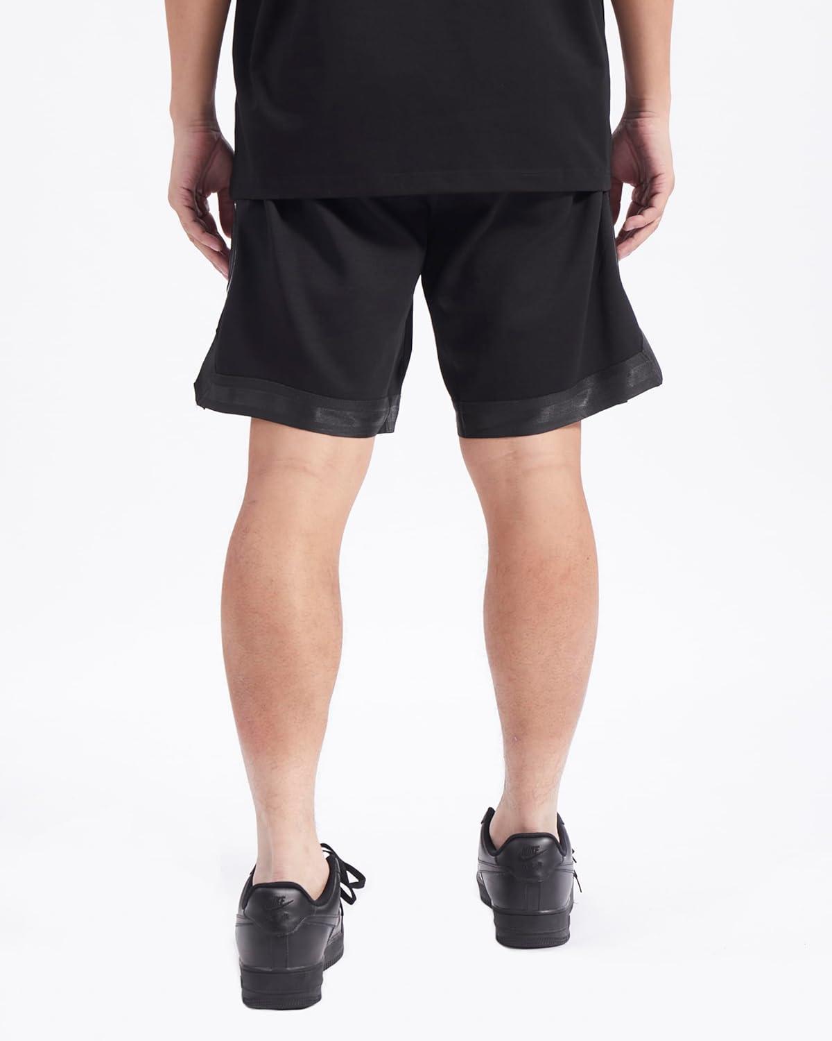 imagePro Standard NBA Mens Mens NBA Classic Triple Black Cotton Double Knit Athletic ShortTriple Black