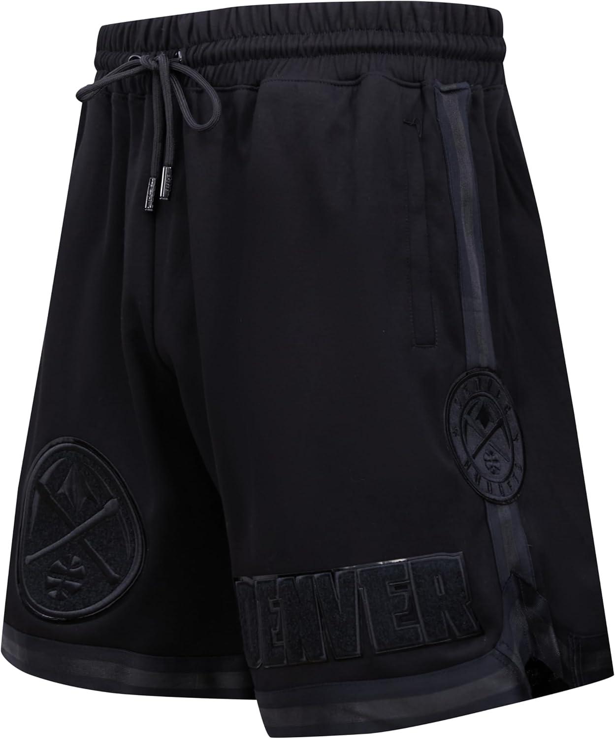 imagePro Standard NBA Mens Mens NBA Classic Triple Black Cotton Double Knit Athletic ShortTriple Black
