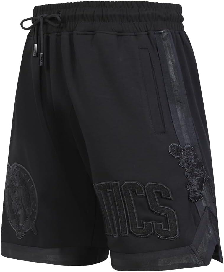 imagePro Standard NBA Mens Mens NBA Classic Triple Black Cotton Double Knit Athletic ShortTriple Black