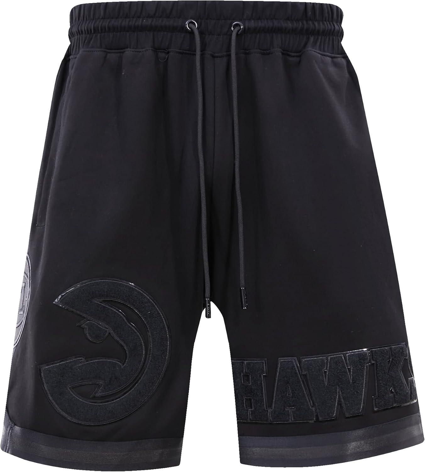 imagePro Standard NBA Mens Mens NBA Classic Triple Black Cotton Double Knit Athletic ShortTriple Black