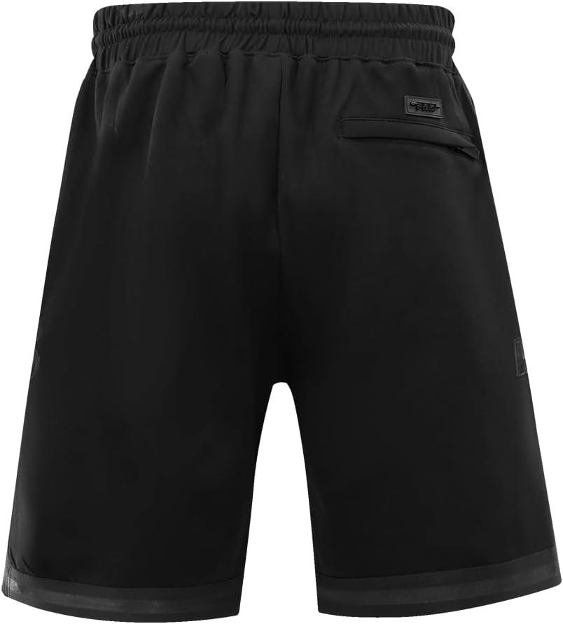 imagePro Standard NBA Mens Mens NBA Classic Triple Black Cotton Double Knit Athletic ShortTriple Black