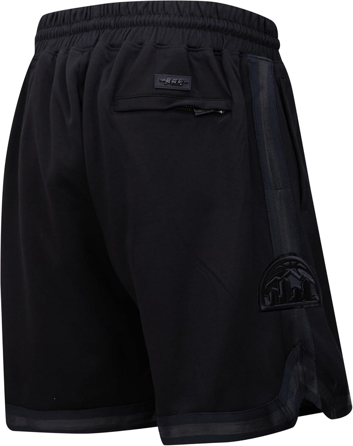 imagePro Standard NBA Mens Mens NBA Classic Triple Black Cotton Double Knit Athletic ShortTriple Black