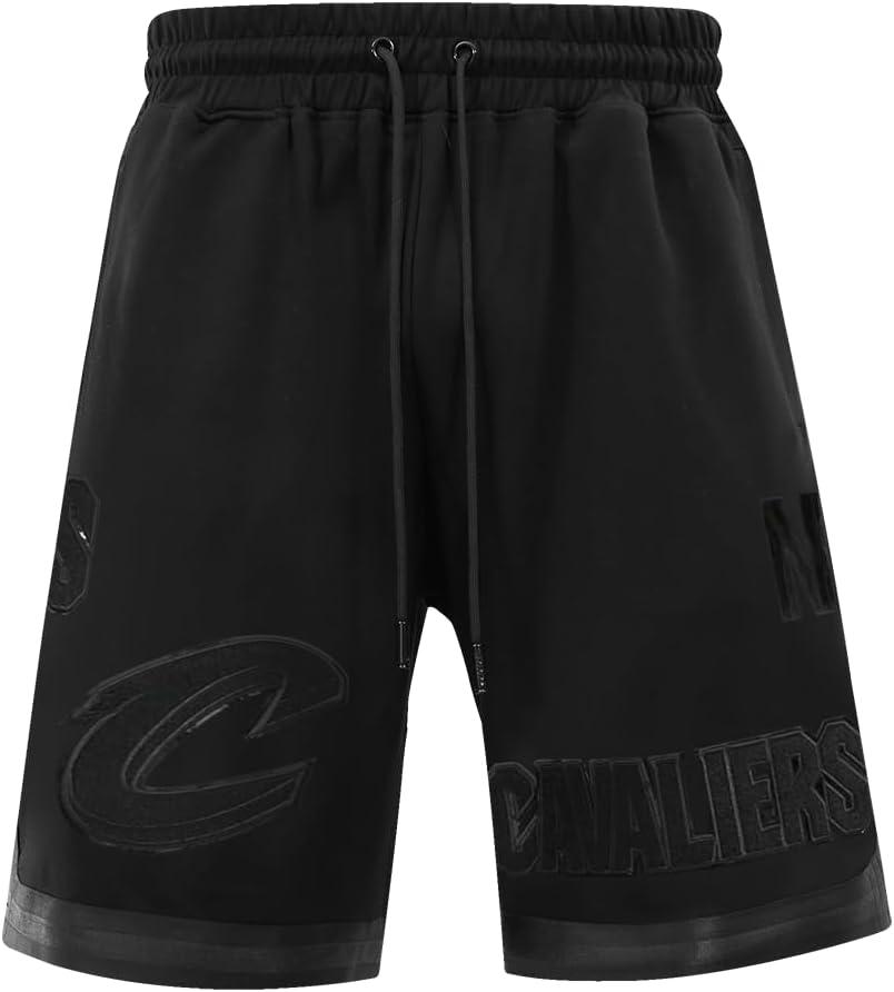 imagePro Standard NBA Mens Mens NBA Classic Triple Black Cotton Double Knit Athletic ShortTriple Black