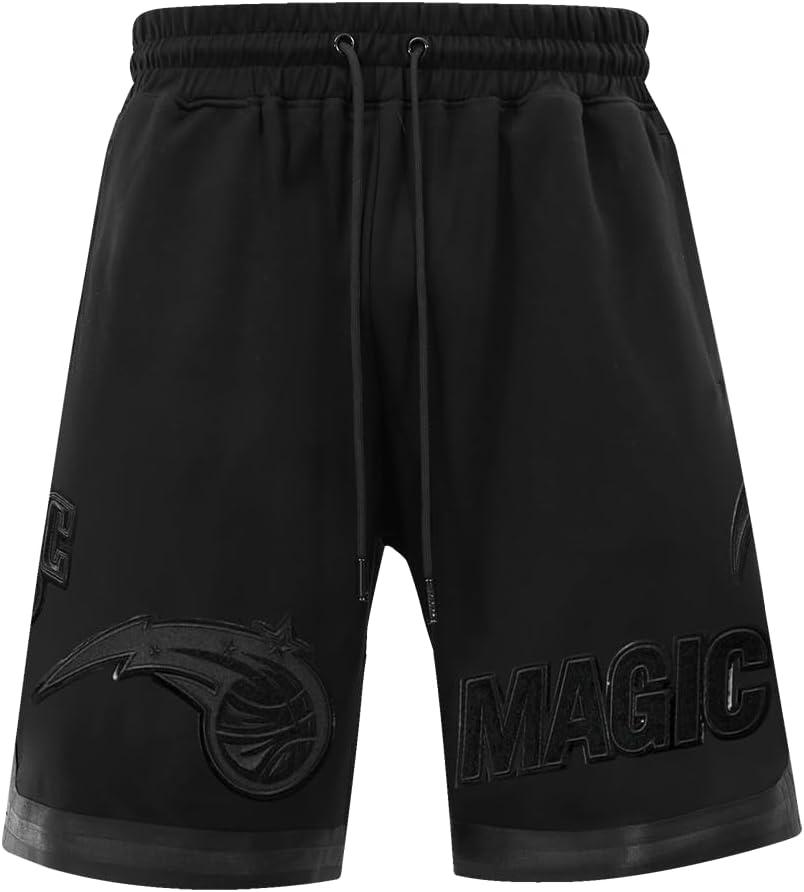 imagePro Standard NBA Mens Mens NBA Classic Triple Black Cotton Double Knit Athletic ShortTriple Black