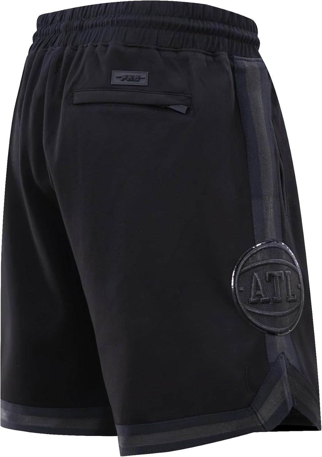 imagePro Standard NBA Mens Mens NBA Classic Triple Black Cotton Double Knit Athletic ShortTriple Black
