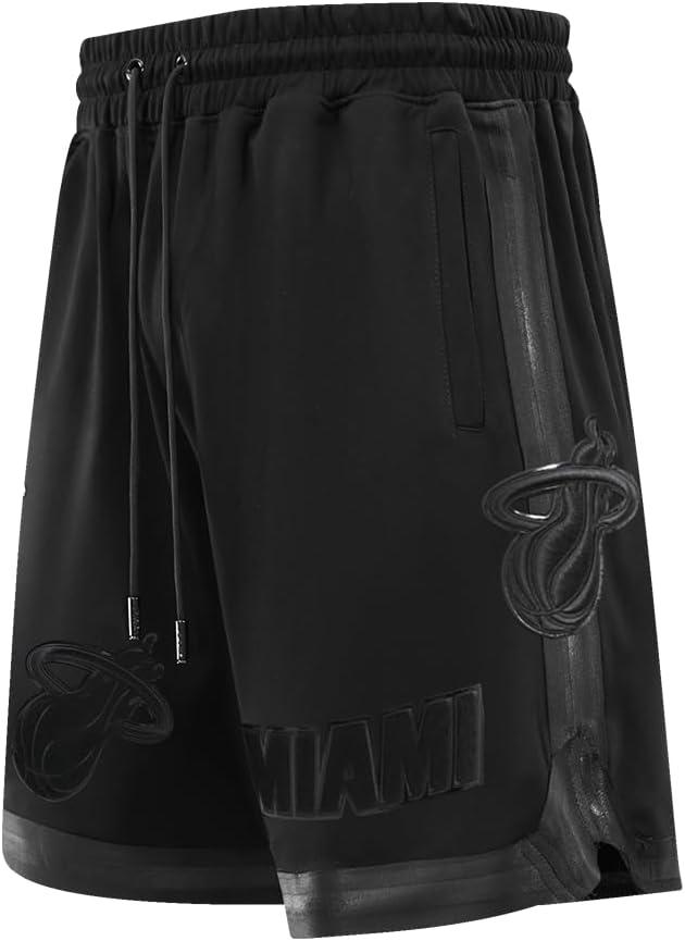 imagePro Standard NBA Mens Mens NBA Classic Triple Black Cotton Double Knit Athletic ShortTriple Black