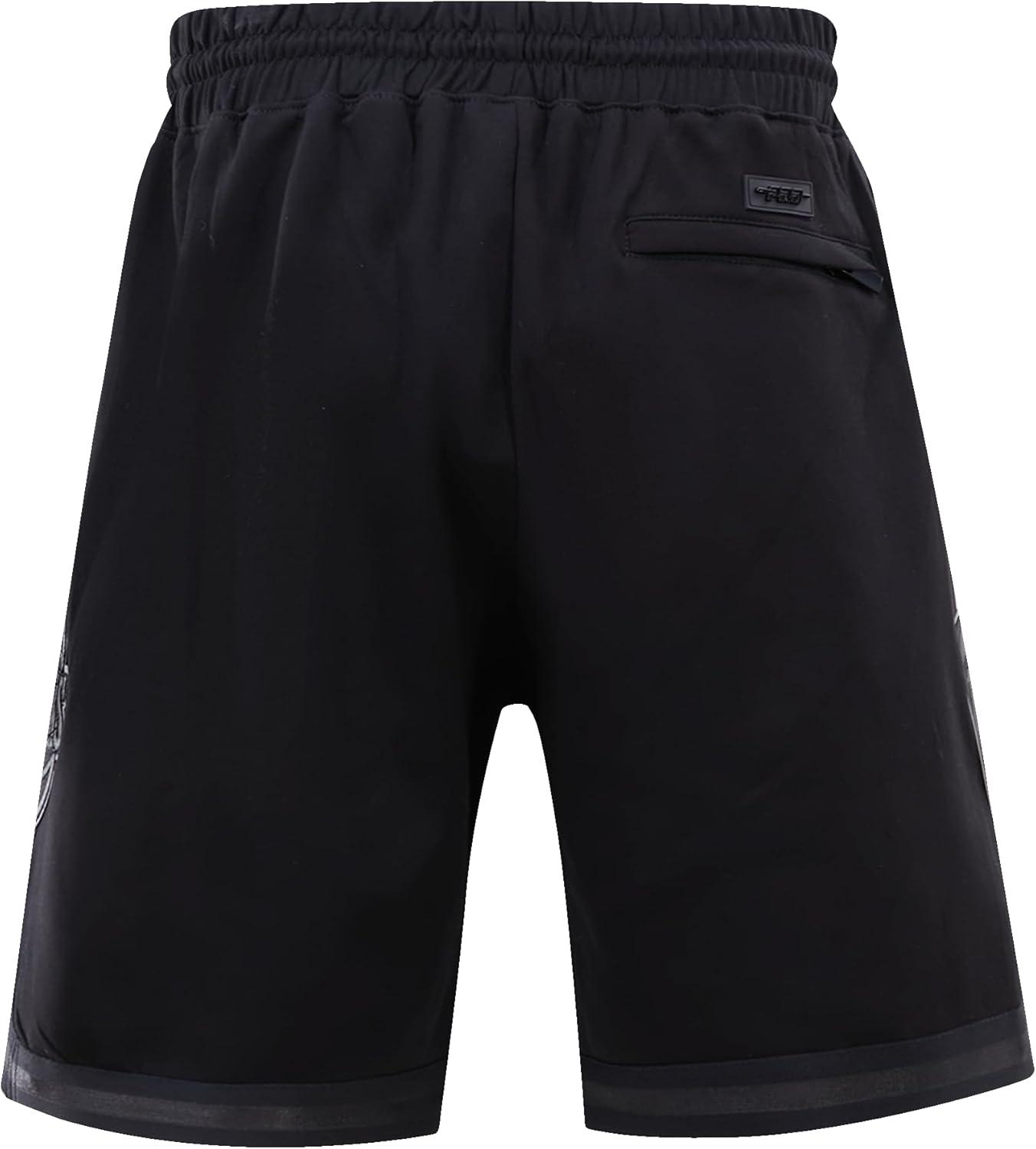 imagePro Standard NBA Mens Mens NBA Classic Triple Black Cotton Double Knit Athletic ShortTriple Black