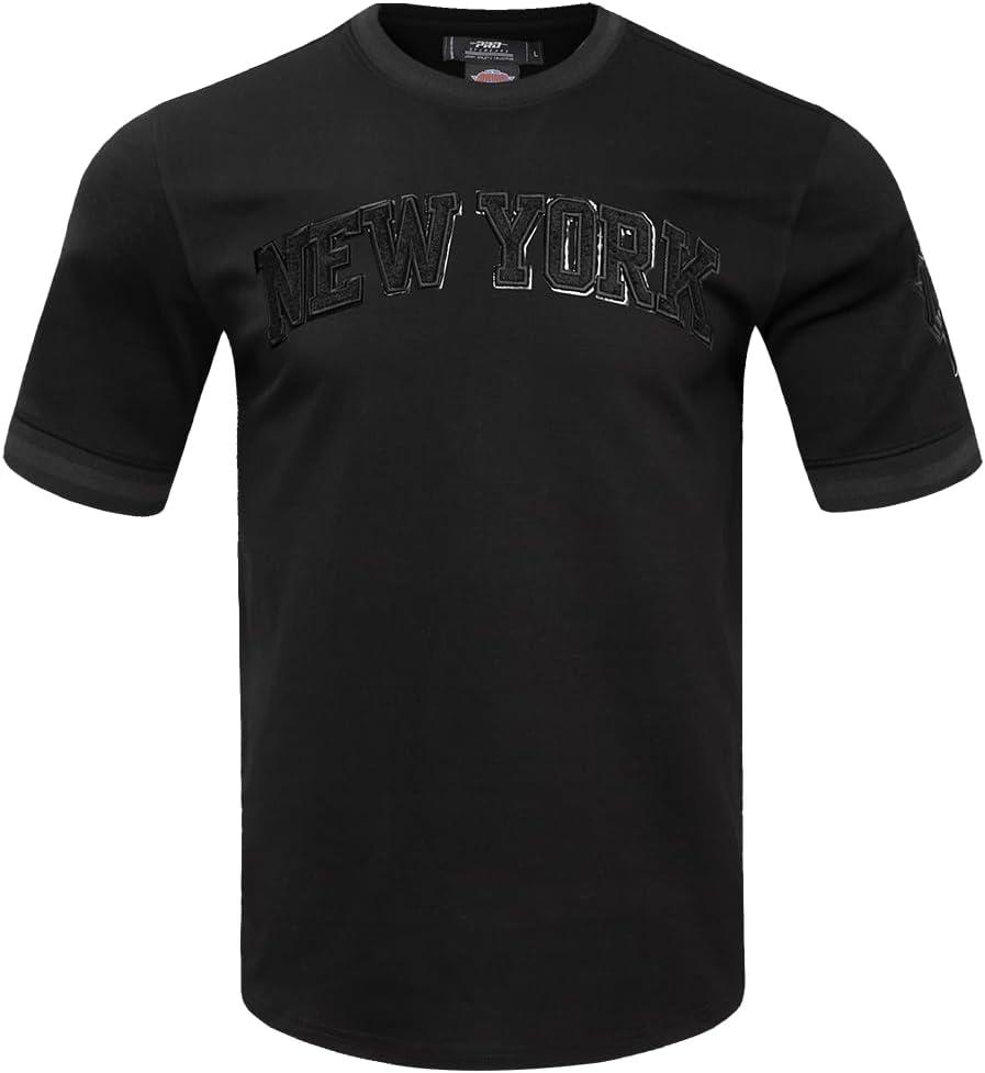 imagePro Standard NBA Mens Mens NBA Classic Triple Black Cotton Double Knit Short Sleeve TeeBlack