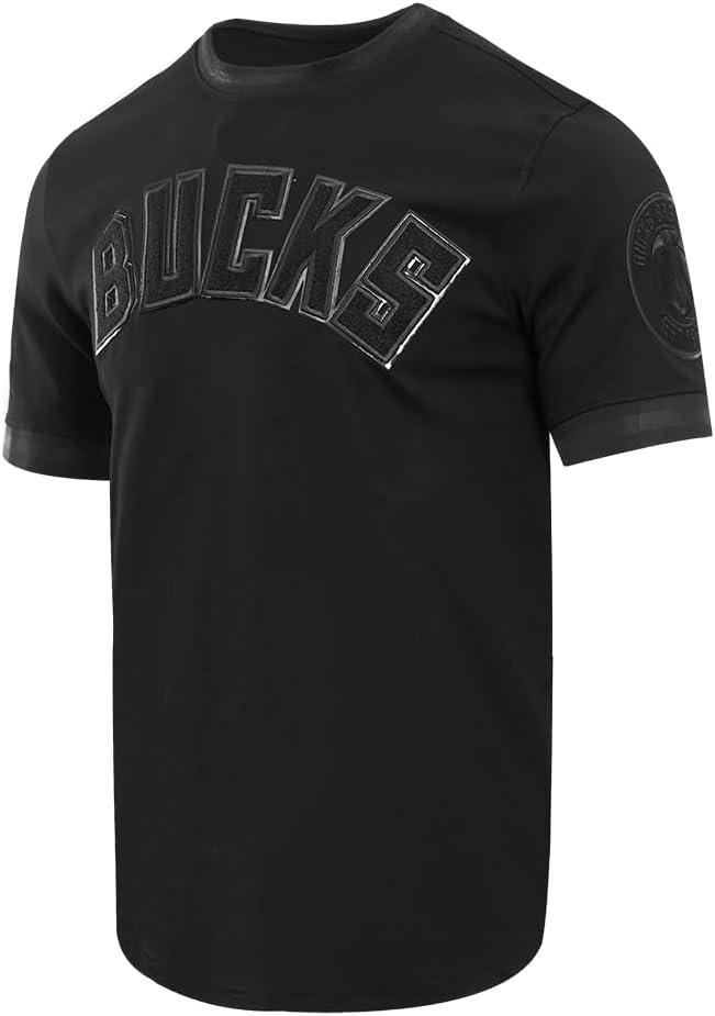 imagePro Standard NBA Mens Mens NBA Classic Triple Black Cotton Double Knit Short Sleeve TeeBlack