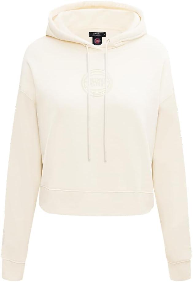 imagePro Standard NBA womens Womens Nba Neutral Brushed Back French Terry Cropped Pullover HoodieEggshell