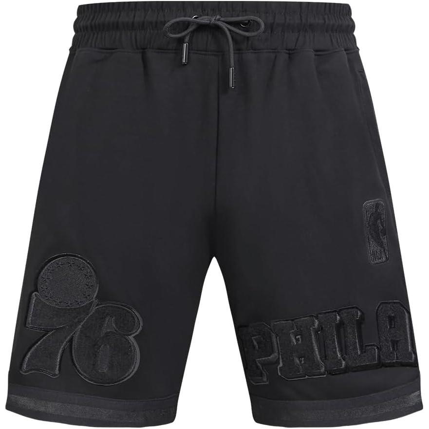 imagePro Standard NBA Mens Mens NBA Classic Triple Black Cotton Double Knit Athletic ShortTriple Black