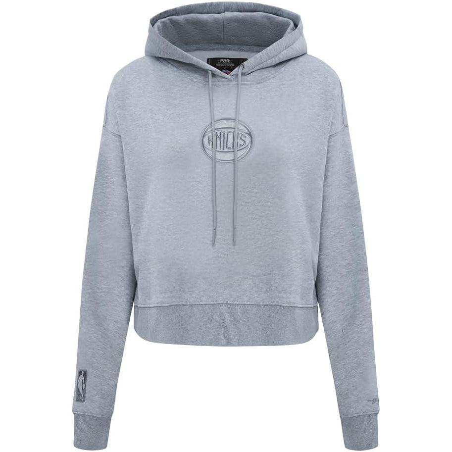 imagePro Standard NBA womens Womens Nba Neutral Brushed Back French Terry Cropped Pullover HoodieDark Heather Gray