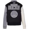Pro Standard NBA womens Womens Nba Reverse French Terry Wool Varsity Jacket(Black/Gray/Eggshell)