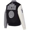 Pro Standard NBA womens Womens Nba Reverse French Terry Wool Varsity Jacket(Black/Gray/Eggshell)