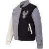 Pro Standard NBA womens Womens Nba Reverse French Terry Wool Varsity Jacket(Black/Gray/Eggshell)