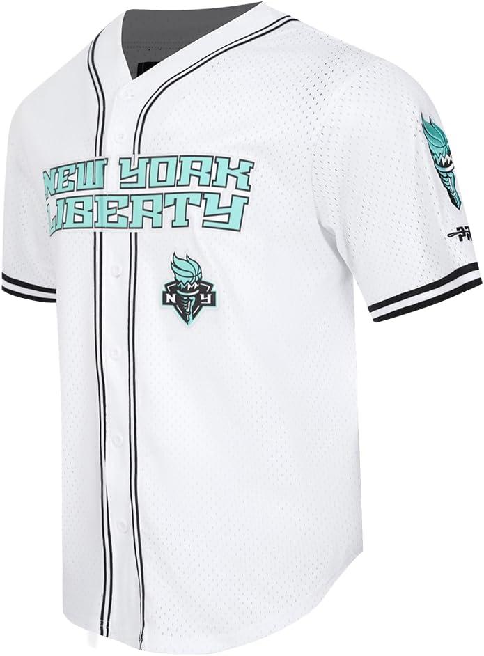 imageMens WNBA Mesh Button Down TopWhiteBlackWhite
