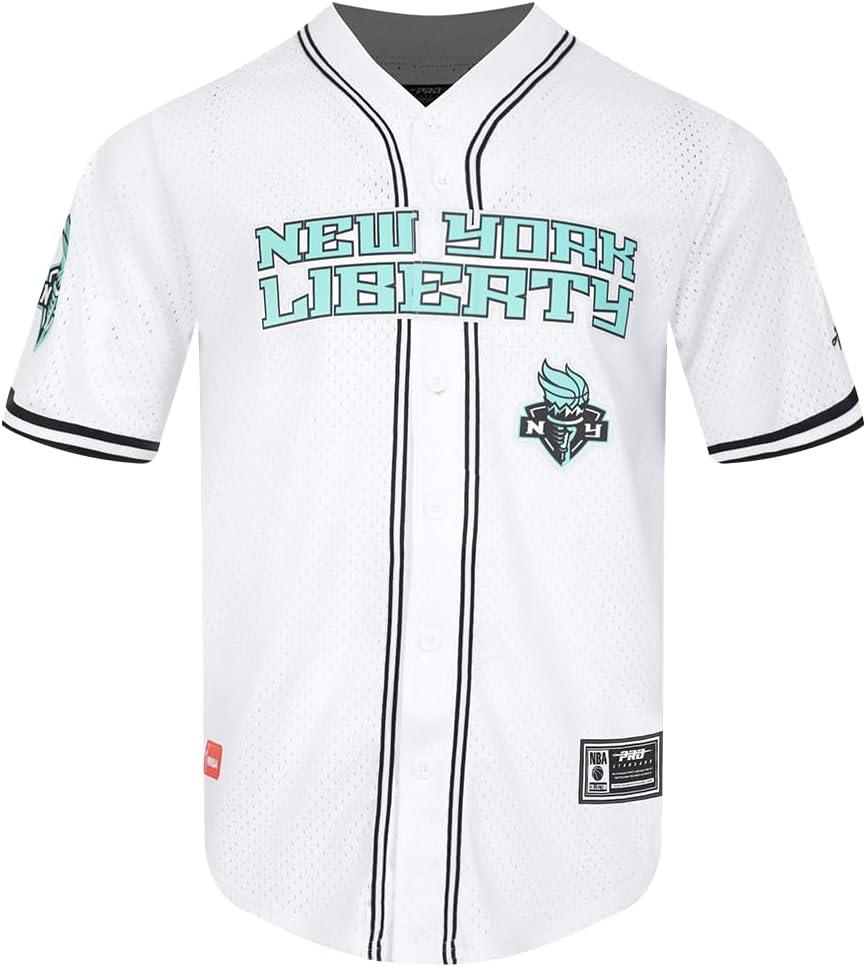 imageMens WNBA Mesh Button Down TopWhiteBlackWhite