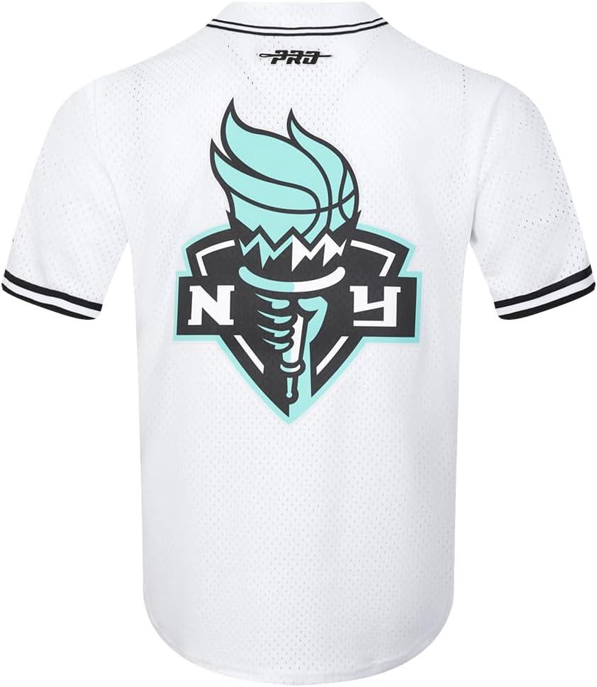 imageMens WNBA Mesh Button Down TopWhiteBlackWhite