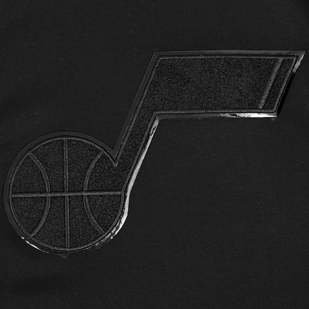 imagePro Standard Mens NBA Utah Jazz Classic Triple Black Full Zip Hoodie Triple Black M