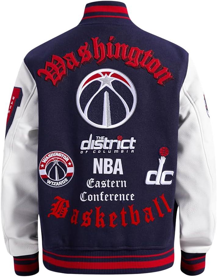 imagePro Standard NBA mens Mens Nba Old English Wool Varsity JacketMidnight NavyRedMidnight Navy