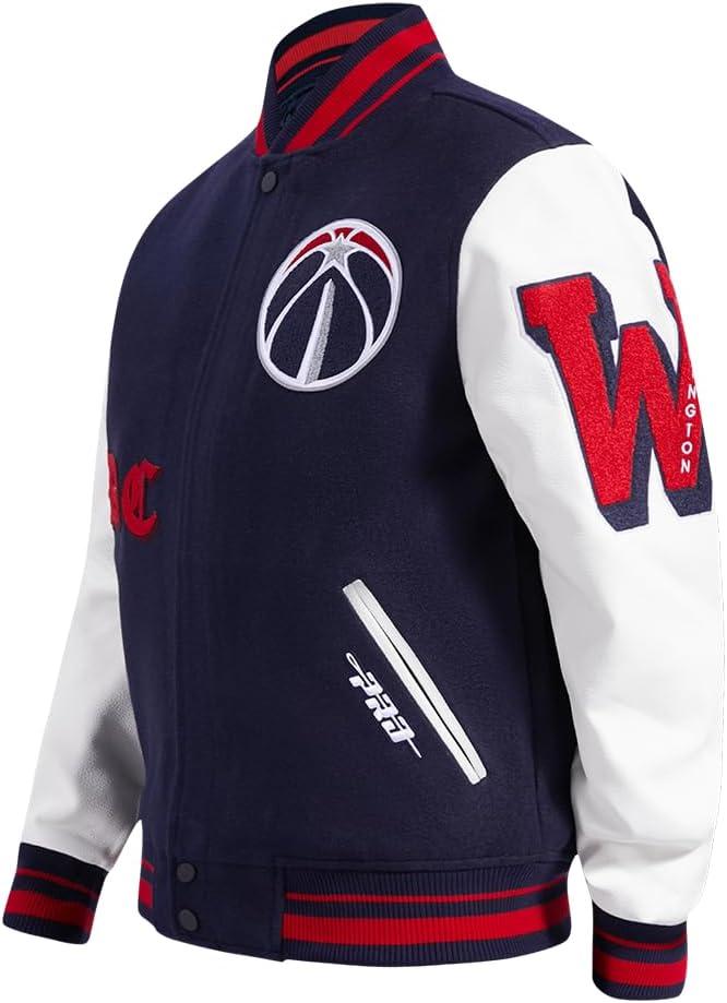 imagePro Standard NBA mens Mens Nba Old English Wool Varsity JacketMidnight NavyRedMidnight Navy