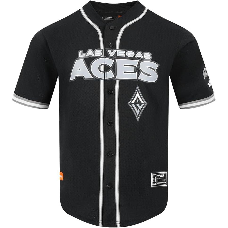 imageMens WNBA Mesh Button Down TopBlackGray